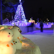 冬まつり期間中、雪あかりで会場までご案内します。